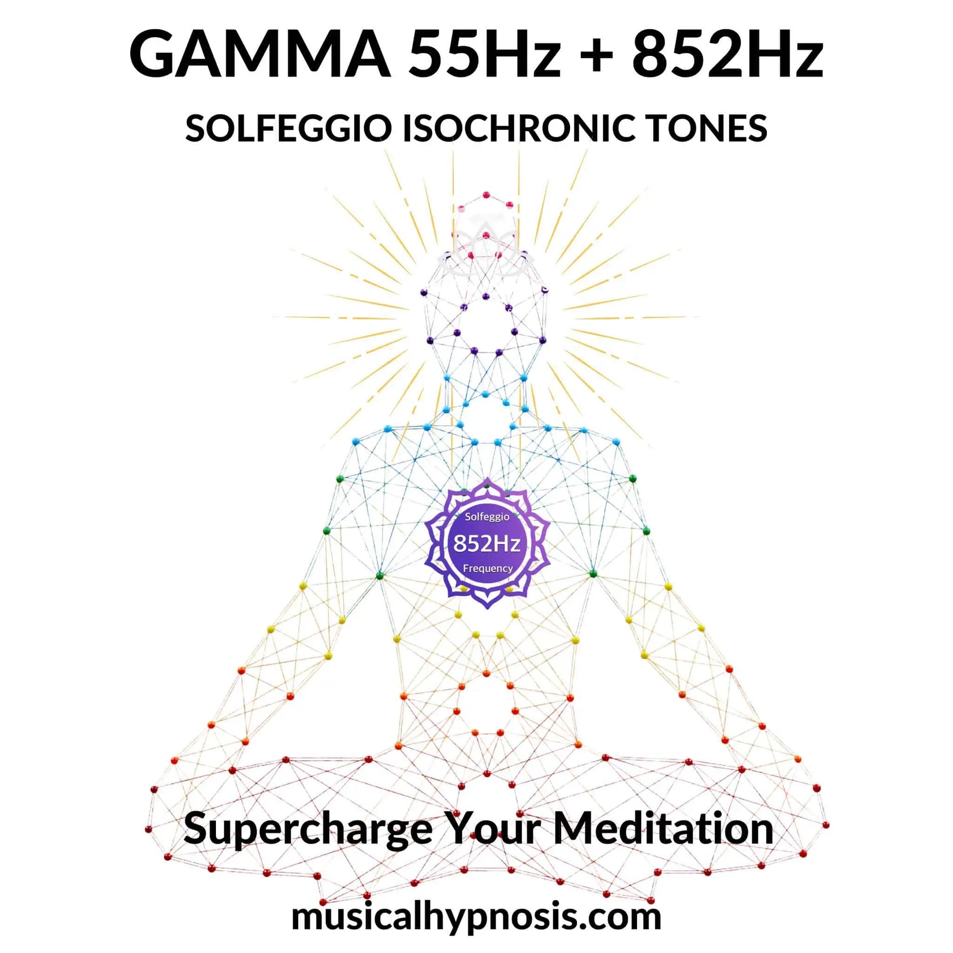 Gamma 55Hz and 852Hz Solfeggio Isochronic Tones | 30 minutes